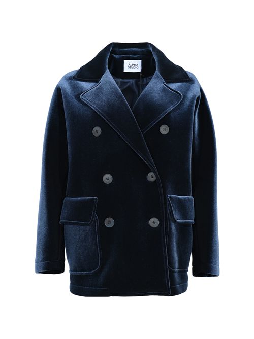 Cappotto Peacoat in velluto accoppiato Alpha studio | AD-4730N2001